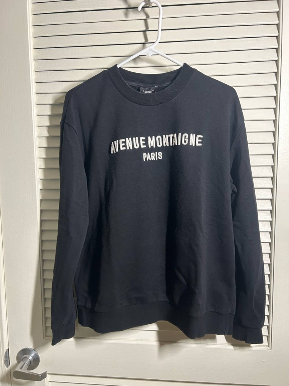 Bardot Black Crewneck Sweatshirt with White Chest Lettering